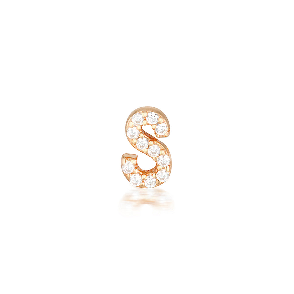 A-Z Letter Earrings Rose Gold