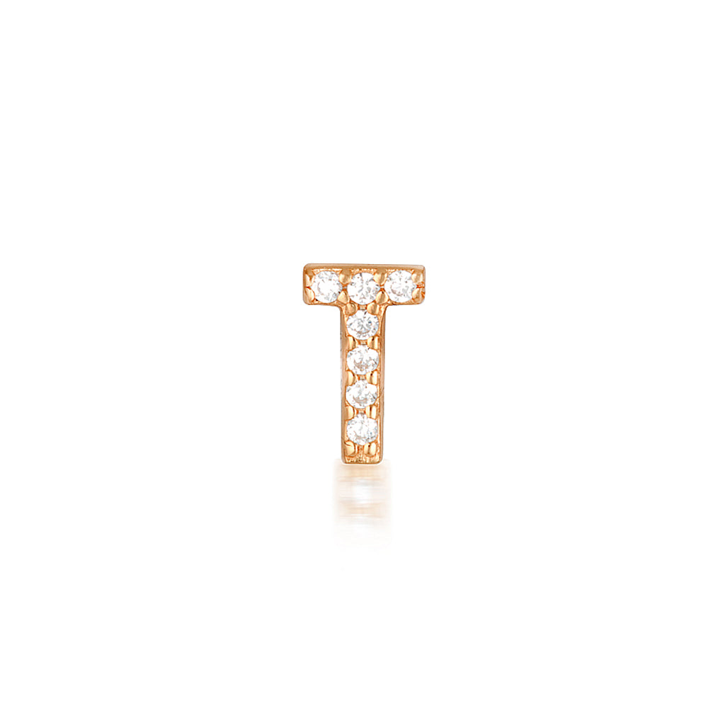 A-Z Letter Earrings Rose Gold