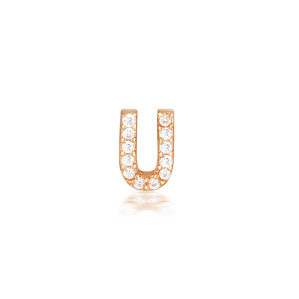 A-Z Letter Earrings Rose Gold