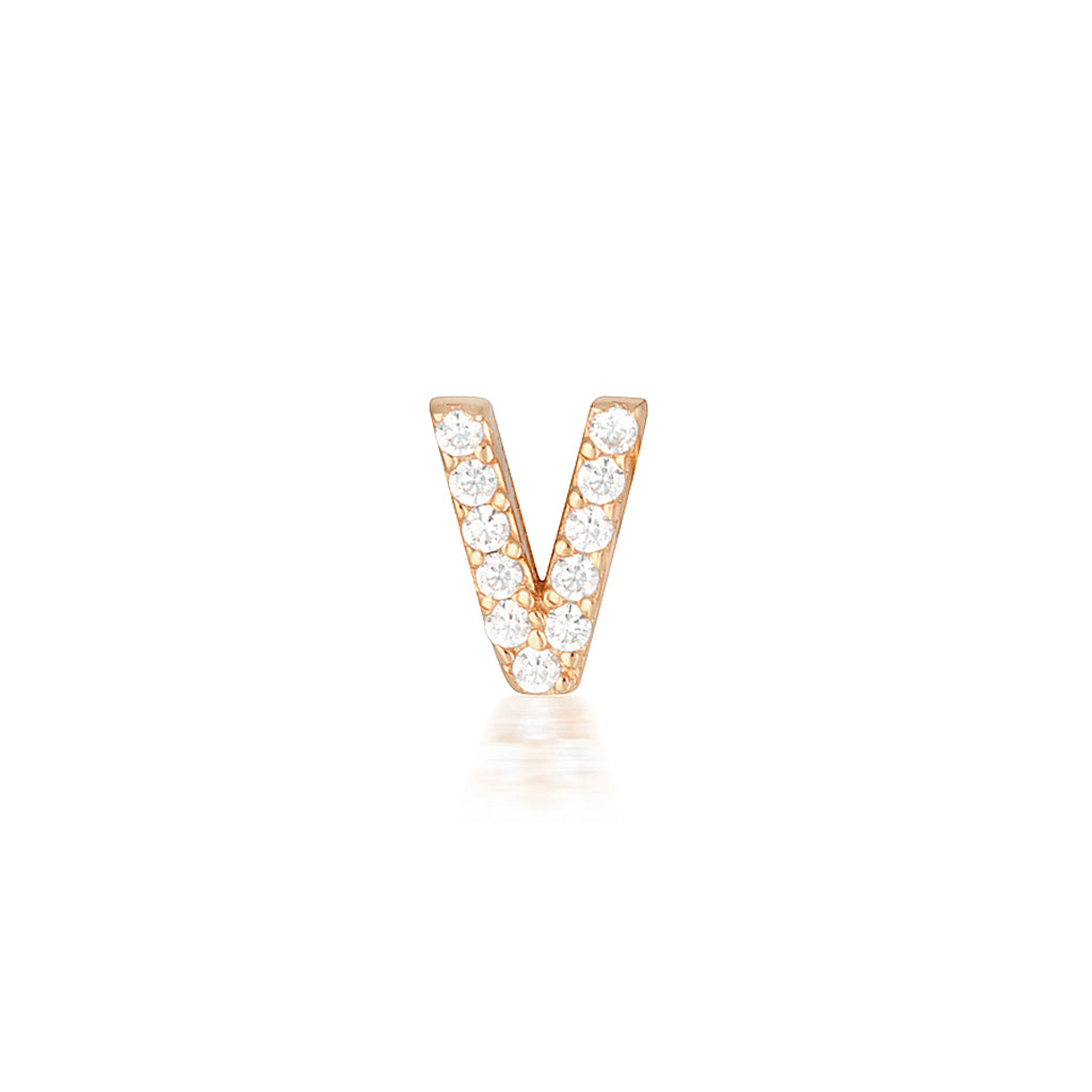 A-Z Letter Earrings Rose Gold