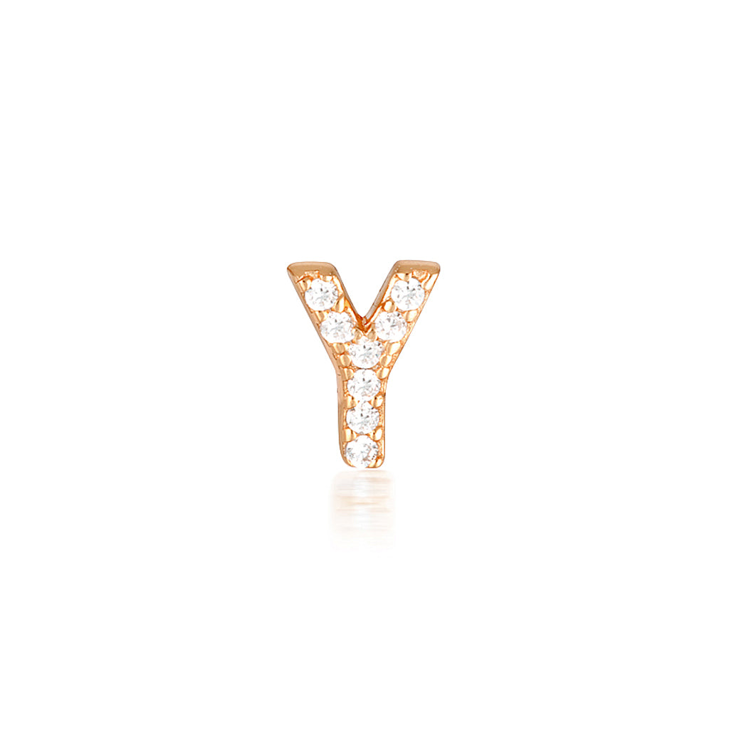 A-Z Letter Earrings Rose Gold