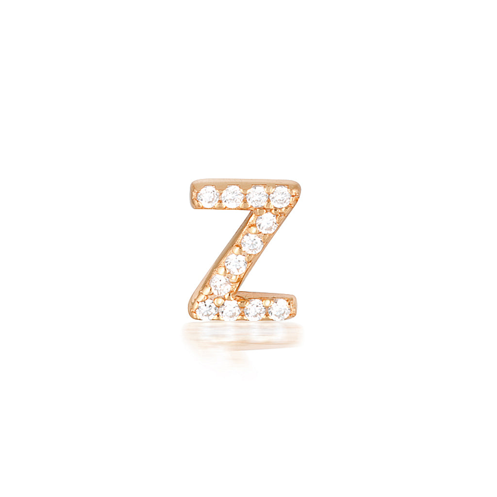 A-Z Letter Earrings Rose Gold