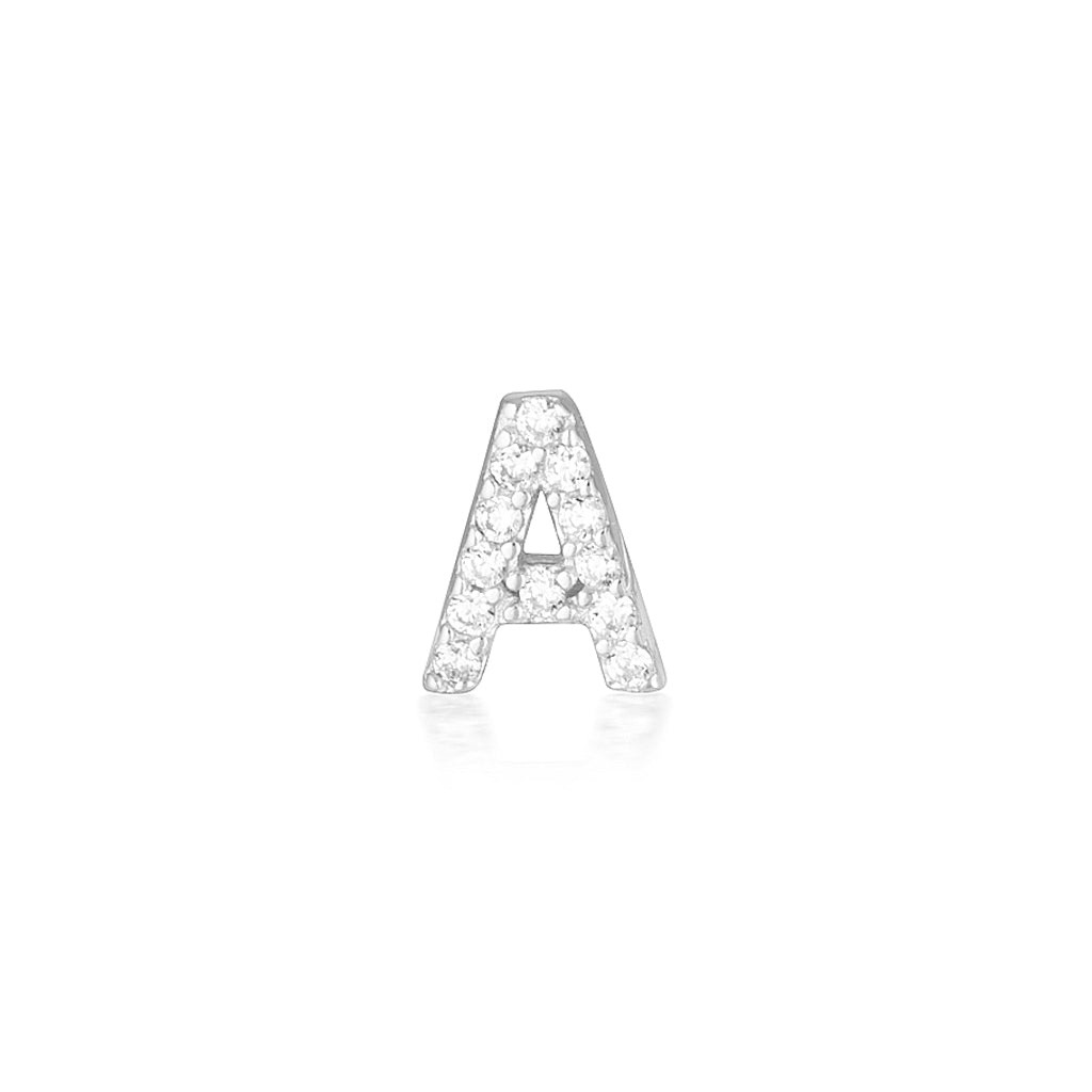 A-Z Letter Earrings Silver
