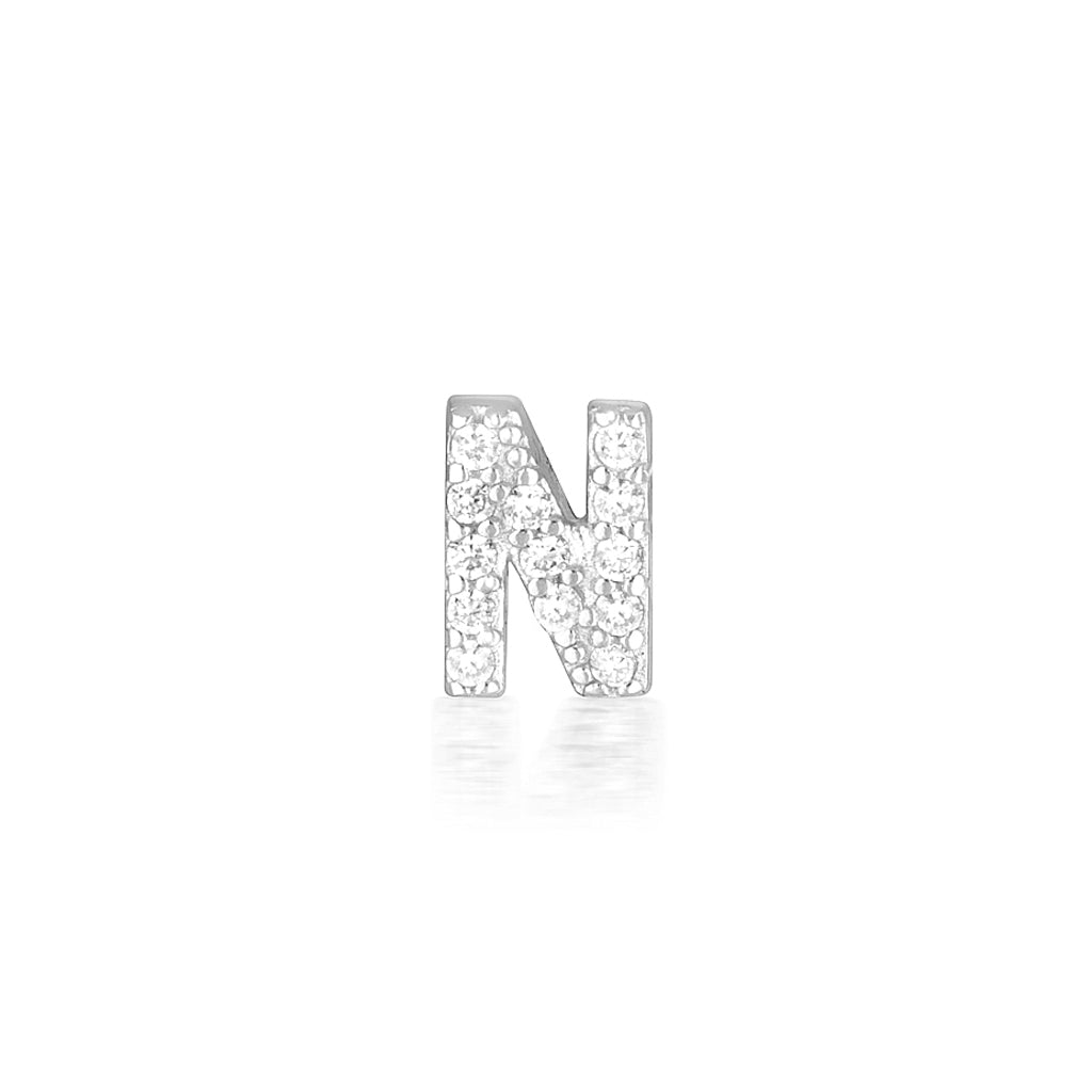 A-Z Letter Earrings Silver