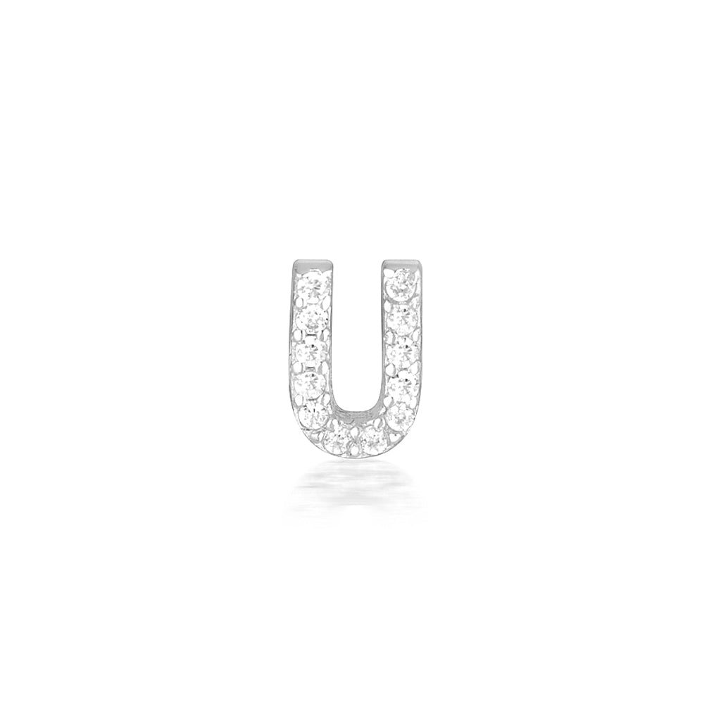 A-Z Letter Earrings Silver