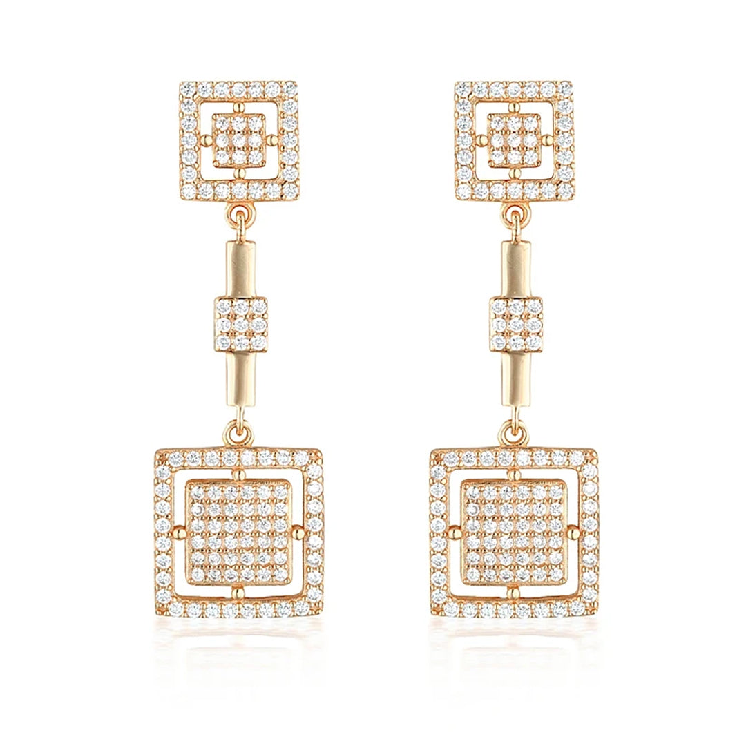 Stefania Drop Earrings Rose Gold